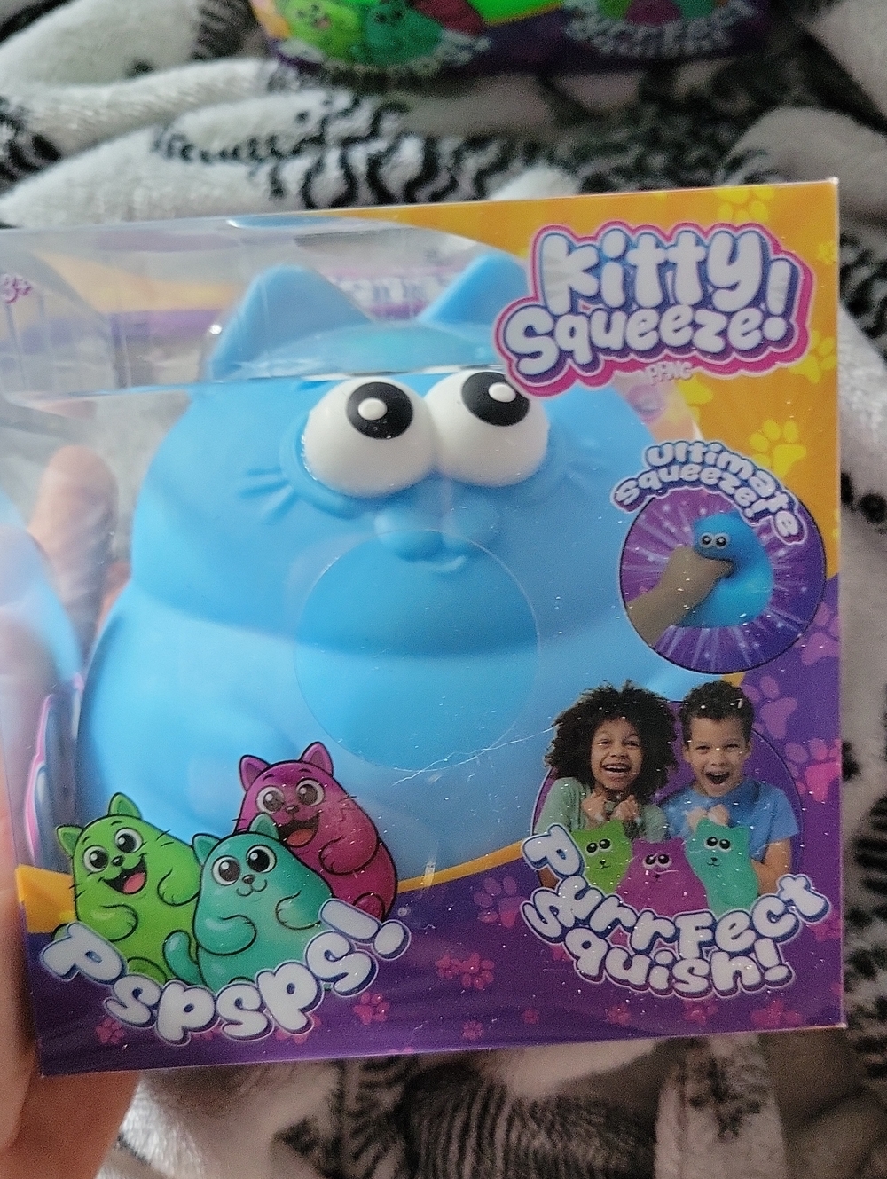 Squeeze Blue Kitty Squeeze Plush Toy